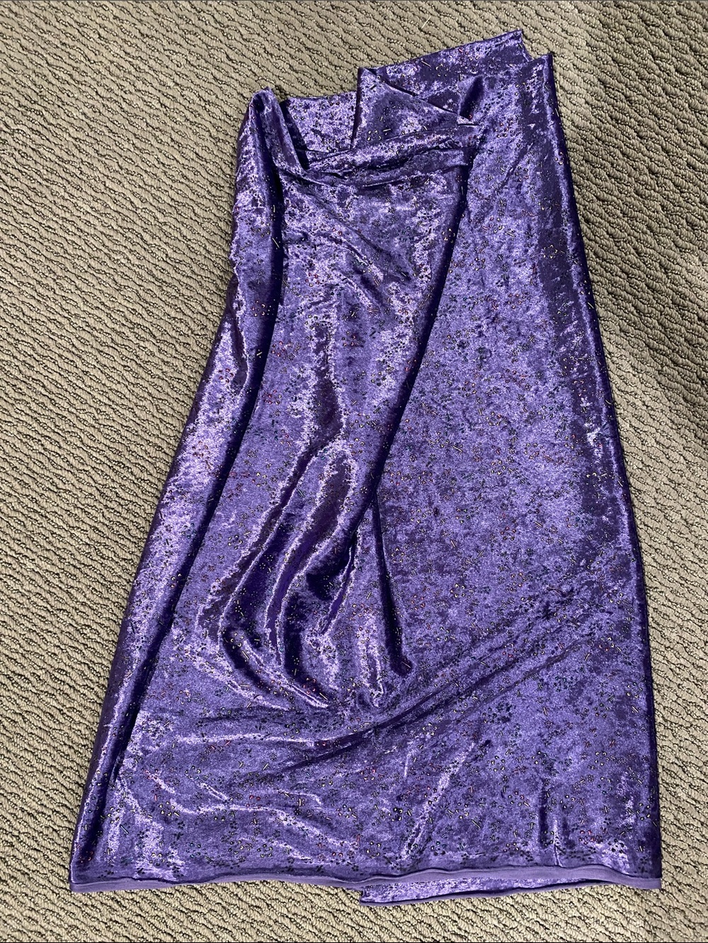 Velvet Purple Fabric Bolt - Luxe Crushed Velvet